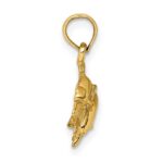14K 2-D Polished Double Dolphins Jumping Left Charm - Image 2