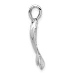 14K White Gold 3-D Polished Whale Tail Charm - Image 2