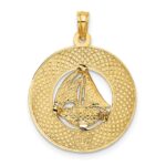 14K SANIBEL with Sailboat Circle Charm - Image 3
