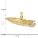 14K 2-D Textured Speed Boat Charm - Image 3