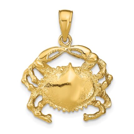 14k Crab Pendant