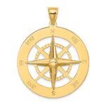 14K Large Nautical Compass Charm