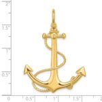 14K 3-D Large Anchor with Rope Charm - Image 3
