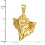 14K Large Textured 2-D Conch Shell Charm - Image 3