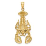 14K Large Lobster with Moveable Claws Pendant - Image 3