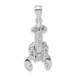 14K White Gold Lobster with Moveable Claws Pendant