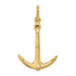 14K 3-D Polished Anchor 2-Piece and Moveable Charm