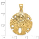14K Polished and Textured Large Sand Dollar Charm - Image 3