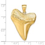 14K Large Solid Polished 3-D Shark Tooth Pendant - Image 3