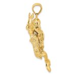 14K 3-D Textured Large Mermaid Charm - Image 2