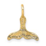 14K Polished Mini Whale Tail Charm - Image 4