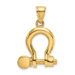 14K 3-D Large Shackle Link with Moveable Screw Charm