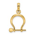 14K 3-D Small Shackle Link with Moveable Screw Charm