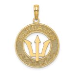 14K BARBADOS with Trident Spear Circle Charm