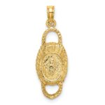14K 3-D 2 Handles Oval Basket Charm - Image 4