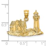 14K 2-D Nubble Lighthouse Charm - Image 3
