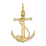 14K 3-D Anchor with Long T-Bar and Shackle Bail Charm - Image 4