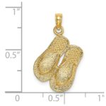 14K Textured Strap Double Flip-Flop Charm - Image 3