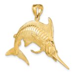 14K Large 3-D Polished  and Satin Blue Marlin Charm - Image 5
