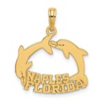 14K NAPLES FLORIDA Jumping Dolphins Charm