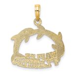 14K NAPLES FLORIDA Jumping Dolphins Charm - Image 4