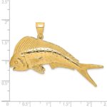 14K Large 2-D Female Dorado (Mahi-Mahi) Charm - Image 3