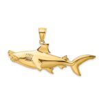 14K Large 3-D Hammerhead Shark Charm