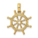 14K 3-D Ships Wheel Charm