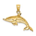 14K Polished Swimming Dolphin Charm - Image 4