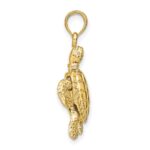 14K 3-D Sea Turtle with Moveable Head and Legs Charm - Image 2