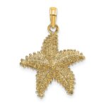 14K Beaded Textured Starfish Charm