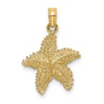 14K Beaded Textured Starfish Charm