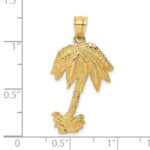 14K 2-D Textured Single Palm Tree Charm - Image 3