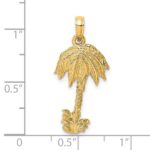 14K 2-D Textured Single Palm Tree Charm - Image 3