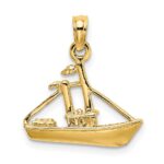 14K 3-D Tug Boat Charm