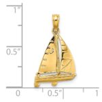 14K 3-D Polished Sailboat Charm - Image 3