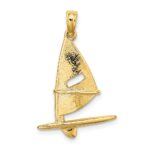 14K 3-D Textured Windsail Surfing Board Charm