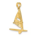 14K 3-D Textured Windsail Surfing Board Charm - Image 5