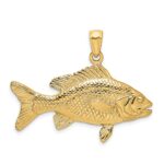 14K 3-D Textured Red Snapper Fish Charm - Image 4