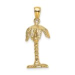 14K 3-D Textured Palm Tree Charm