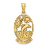 14K BARBADOS with Dolphin Sunset Scene Charm