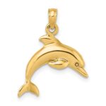 14K 3-D Dolphin Jumping Charm