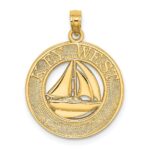 14K KEY WEST Sailboat Circle Charm