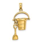 14K 3-D CAPE COD Bucket with Moveable Shovel Charm - Image 4