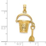 14K  3-D OCEAN CITY Bucket with Moveable Shovel Charm - Image 3