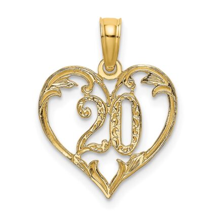 14K 20 In Heart Charm