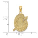 14K Engraved Textured Painters Palette Charm - Image 3