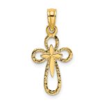 14K Cut-Out Cross with Small Interior Cross Charm