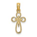 14K Cut-Out Cross with Small Interior Cross Charm - Image 4
