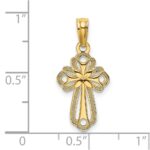 14K Cut-Out Polished and Textured Cross Charm - Image 3